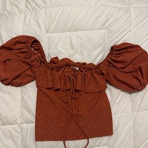 Blush Crop top in burnt orange. Small in women. 96% polyester, 4% spandex